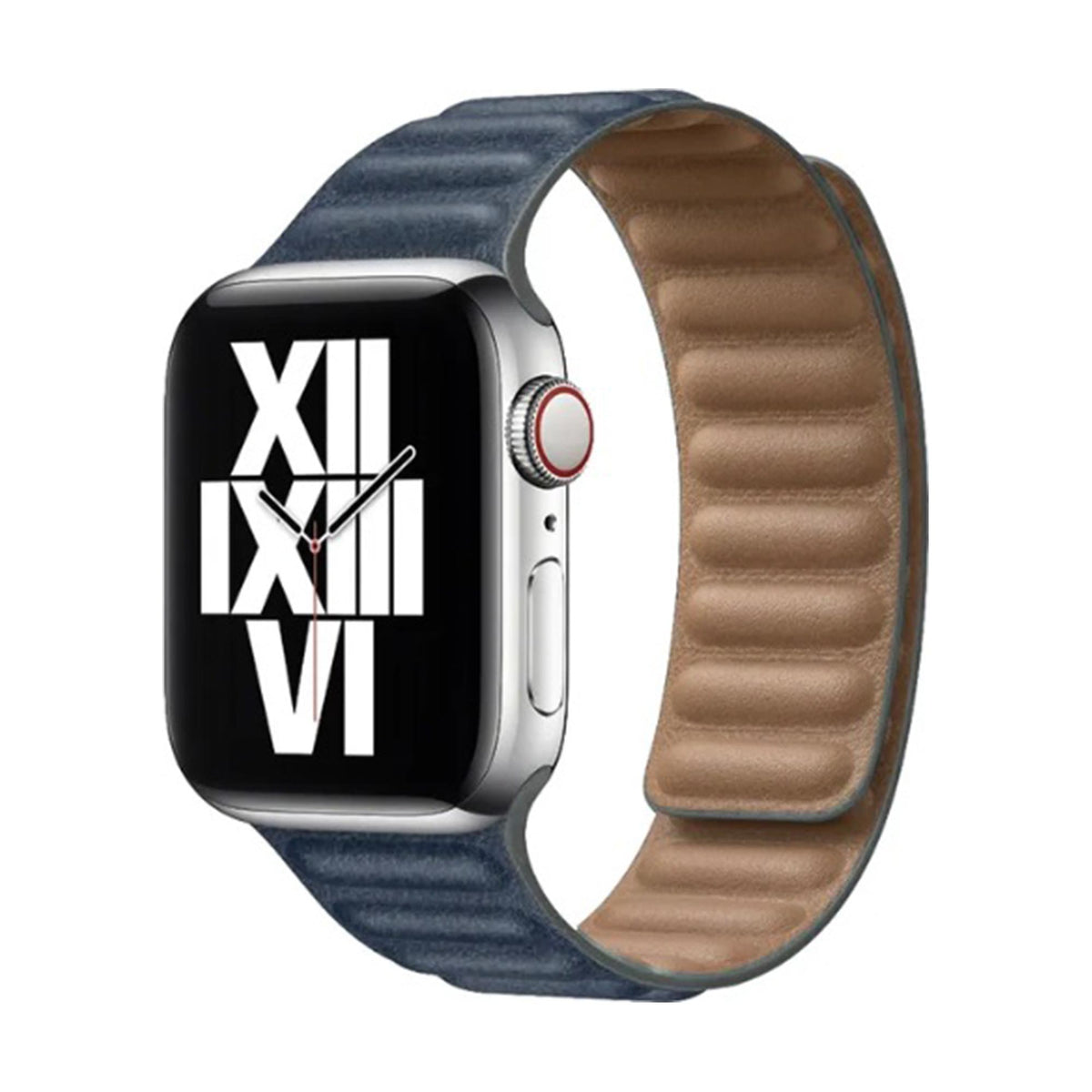 Apple Watch Lederarmband mit Magnetverschlüssen Dunkelblau