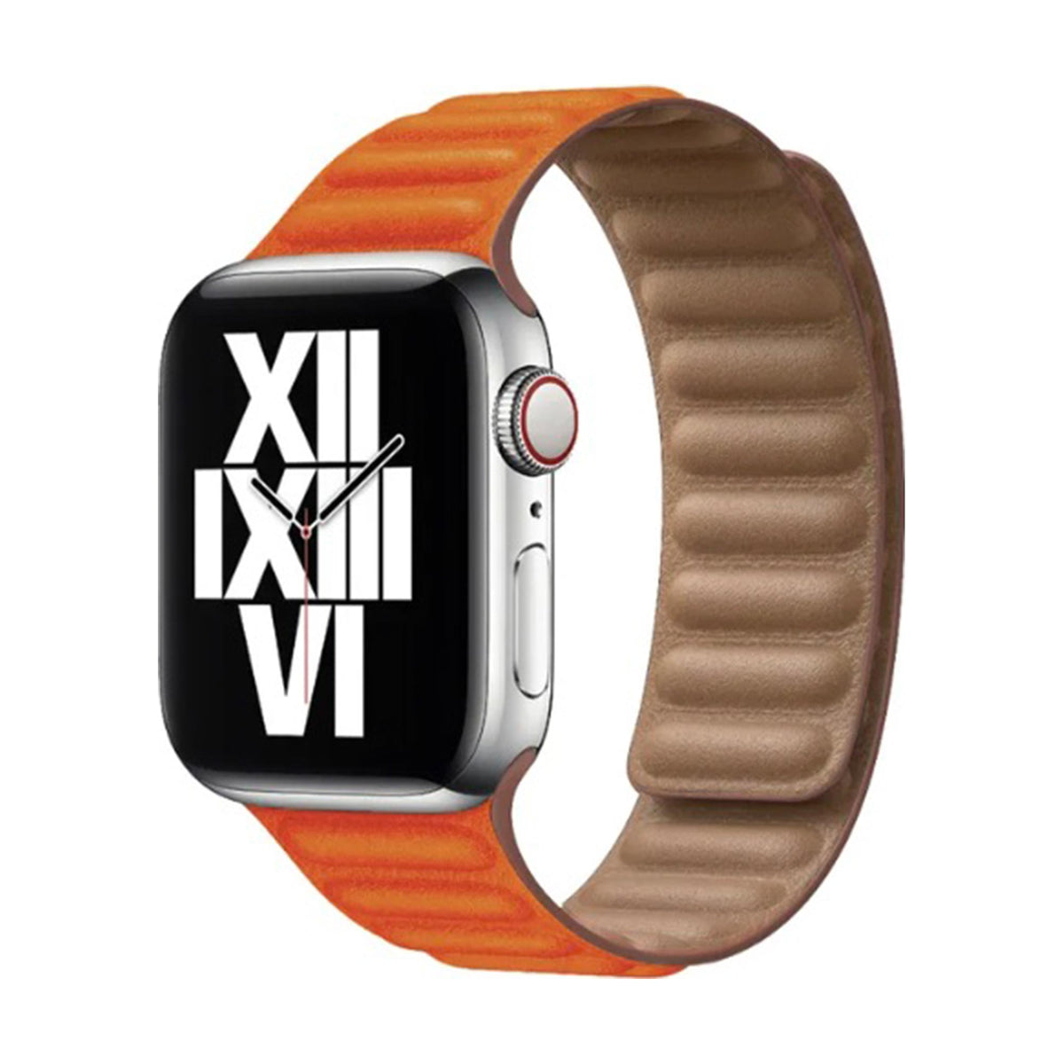 Apple Watch Lederarmband mit Magnetverschlüssen Orange